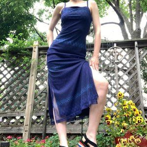 vintage90s slinky mesh bodycon maxi dress homecoming winter formal maurices sz 7